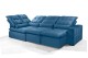 Sofá Retrátil Reclinável ELLOA DE CANTO COM CHAISE 3.05 x 1.80m ESTILO ESTOFADOS - Inca Velusoft COR "AZUL"