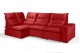 Sofá Retrátil Reclinável ELLOA DE CANTO COM CHAISE 3.65 x 1.80m ESTILO ESTOFADOS - Inca Velusoft COR "VERMELHO"